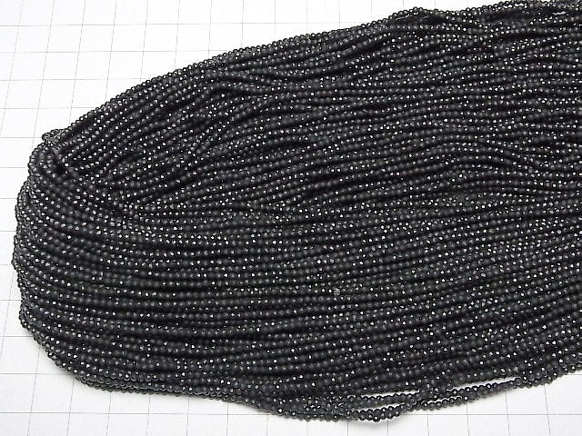 [Video]High Quality! Russia Shungite AAA Faceted Round 2mm 1strand beads (aprx.15inch/37cm)