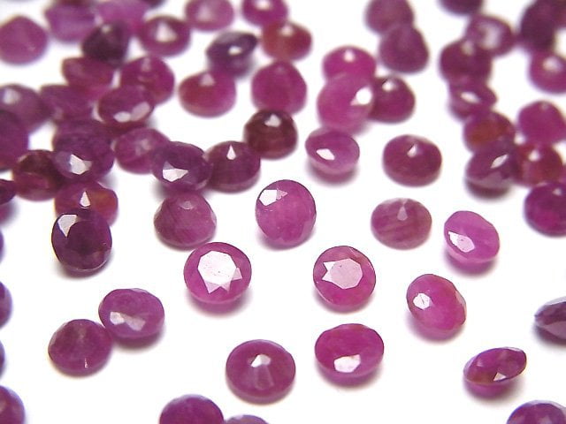 [Video]India Ruby AAA- Loose stone Round Faceted 4x4mm 3pcs