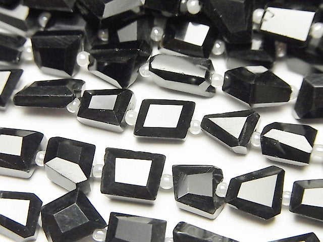 [Video] Black Spinel AAA- Faceted Nugget half or 1strand beads (aprx.14inch/34cm)