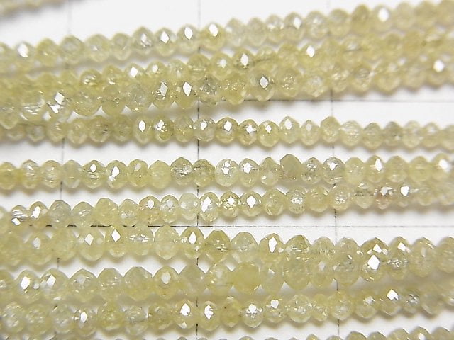 [Video]Unheated Yellow Diamond Faceted Button Roundel 10pcs or 1strand beads (aprx.15inch/37cm)
