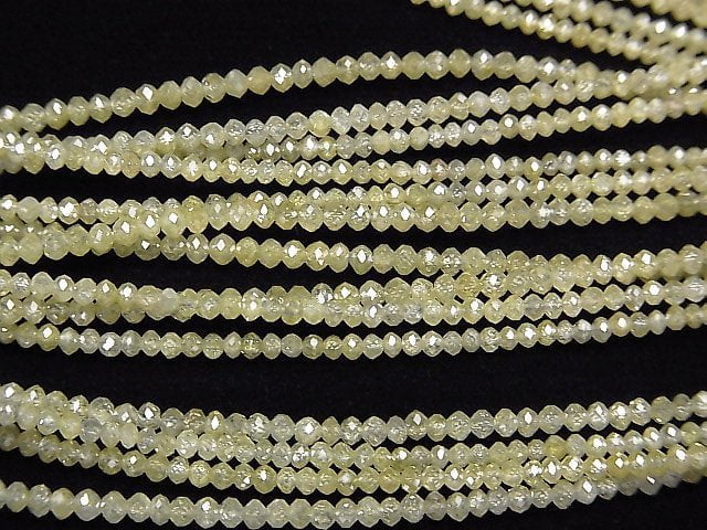 [Video]Unheated Yellow Diamond Faceted Button Roundel 10pcs or 1strand beads (aprx.15inch/37cm)