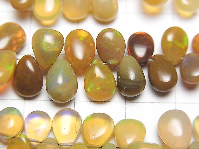 [Video]High Quality Ethiopia Opal AA++ Pear shape (Smooth) half or 1strand beads (aprx.7inch/18cm)