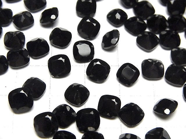 [Video]High Quality Black Spinel AAA Loose stone Square Faceted 6x6mm 5pcs