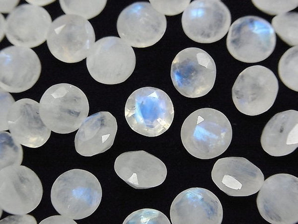 [Video]High Quality Rainbow Moonstone AA++ Loose stone Round Faceted 8x8mm 3pcs