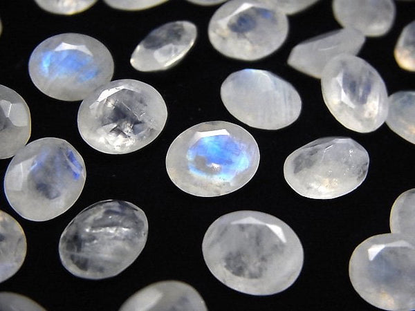 [Video]High Quality Rainbow Moonstone AA++ Loose stone Oval Faceted 10x8mm 3pcs