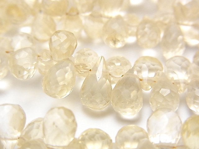 [Video]High Quality Citrine AAA- Drop Faceted Briolette half or 1strand beads (aprx.7inch/18cm)