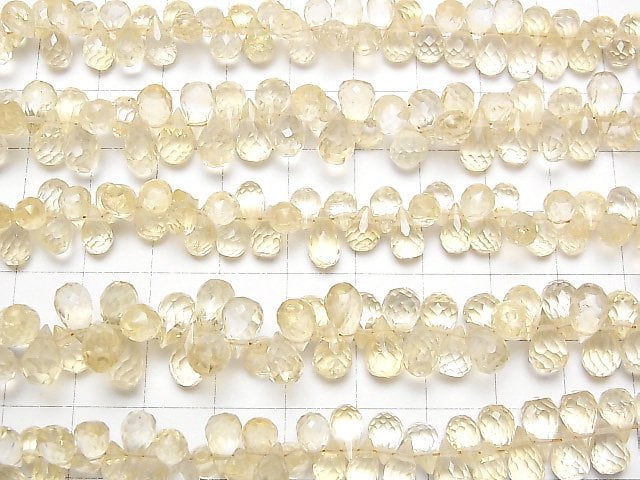 [Video]High Quality Citrine AAA- Drop Faceted Briolette half or 1strand beads (aprx.7inch/18cm)