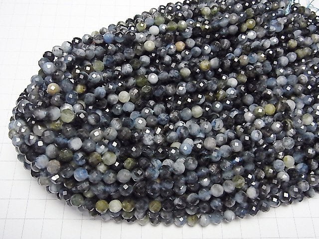 [Video]High Quality! Deep Blue Aquamarine AA+ 64Faceted Round 6mm 1strand beads (aprx.15inch/36cm)