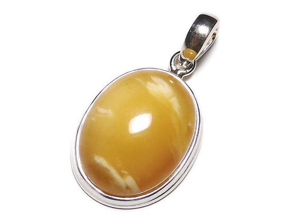 [Video][One of a kind] Baltic Amber Pendant Silver925 Honey Color NO.2