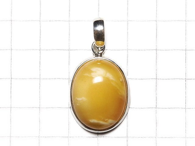 [Video][One of a kind] Baltic Amber Pendant Silver925 Honey Color NO.2
