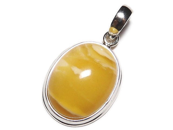 [Video][One of a kind] Baltic Amber Pendant Silver925 Honey Color NO.6