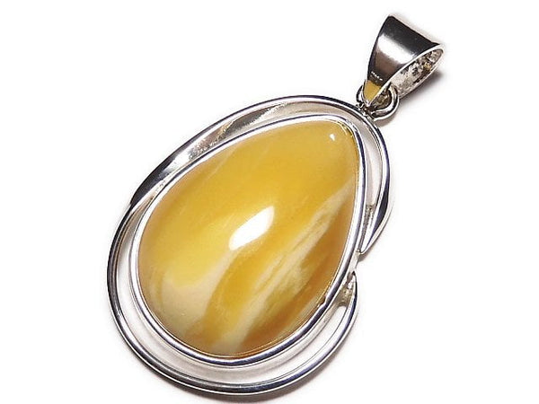 [Video][One of a kind] Baltic Amber Pendant Silver925 Honey Color NO.17