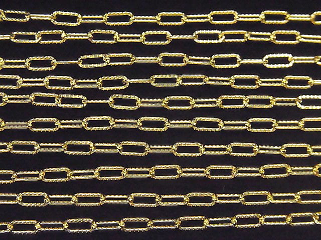 14KGF Patterned Long Cable Chain 6x2.5mm 10cm- !