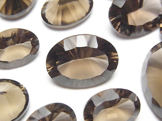 [Video]High Quality Smoky Quartz AAA Loose stone Oval Concave Cut Size mix 5pcs