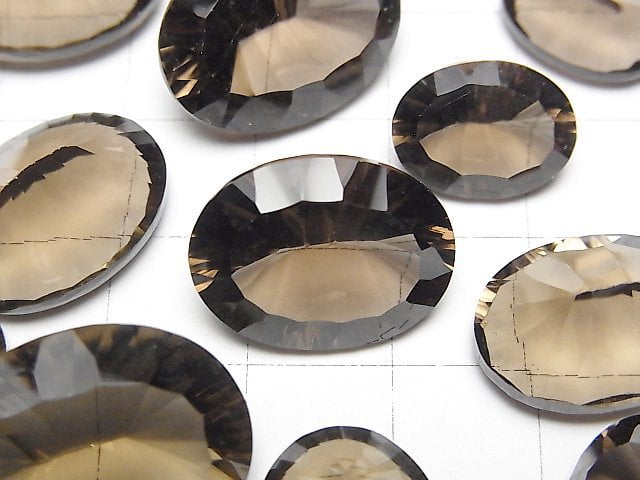 [Video]High Quality Smoky Quartz AAA Loose stone Oval Concave Cut Size mix 5pcs