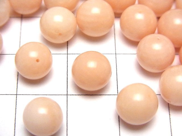 [Video]Light Orange Coral (Dyed) Round 8mm Drilled Hole 4pcs
