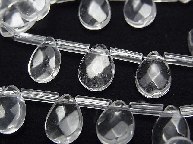 [Video] Crystal AAA- Pear shape Faceted Briolette 10x7mm 1/4 or 1strand beads (aprx.15inch/37cm)
