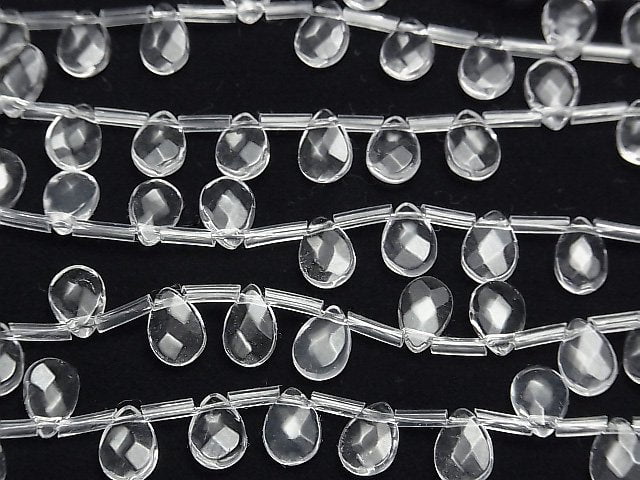 [Video] Crystal AAA- Pear shape Faceted Briolette 10x7mm 1/4 or 1strand beads (aprx.15inch/37cm)