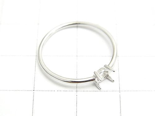 [Video]Silver925 Ring Empty Frame (Claw Clip) Round 3.5mm Rhodium Plated 1pc