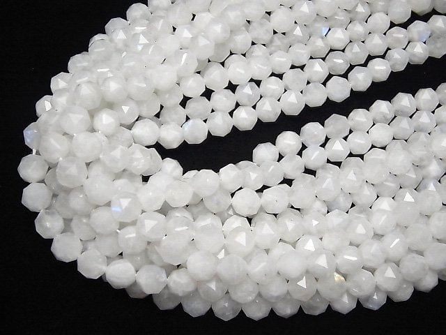 Rainbow Moonstone AA Star Faceted Round 8mm half or 1strand beads (aprx.15inch/37cm)