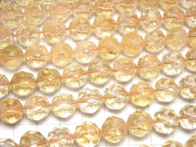 [Video]High Quality! Citrine AA++ Star Faceted Round 12mm 1/4 or 1strand beads (aprx.15inch/36cm)