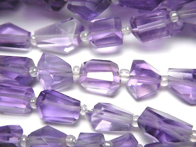 [Video]High Quality Light color Amethyst AAA- Faceted Nugget 1strand beads (aprx.7inch/17cm)