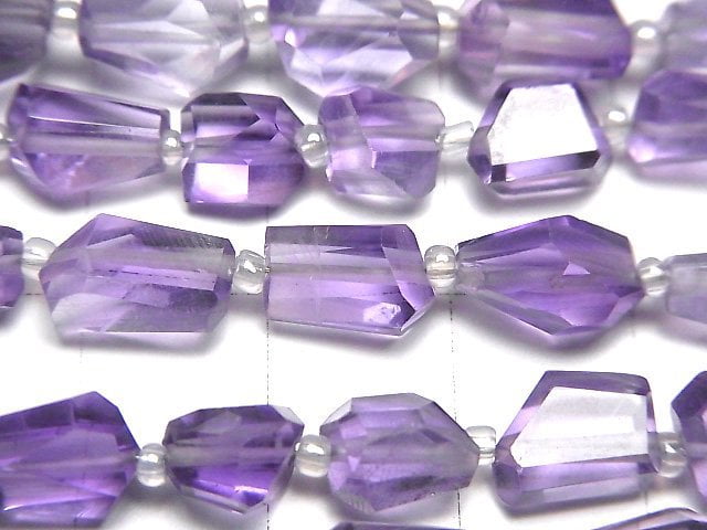 [Video]High Quality Light color Amethyst AAA- Faceted Nugget 1strand beads (aprx.7inch/17cm)