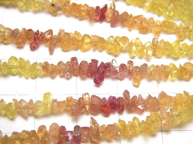 [Video]High Quality Yellow Orange Sapphire AA++ Chips (Small Nugget) half or 1strand beads (aprx.15inch/38cm)