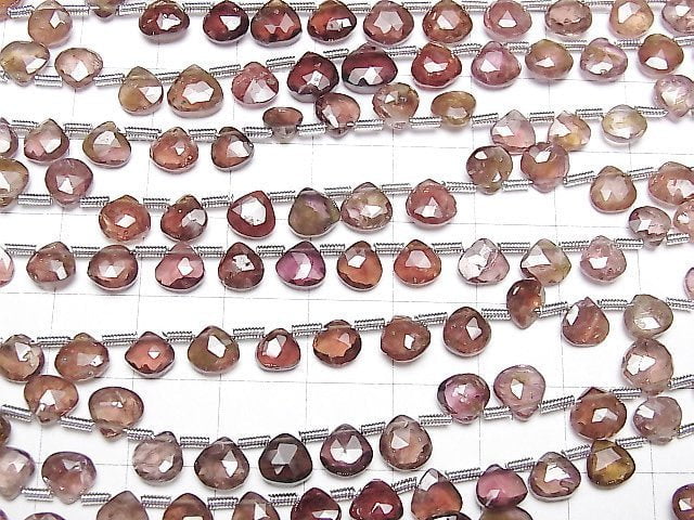 [Video]High Quality Multicolor Spinel AA++ Chestnut Faceted Briolette [Red Orange] half or 1strand beads (aprx.7inch/18cm)
