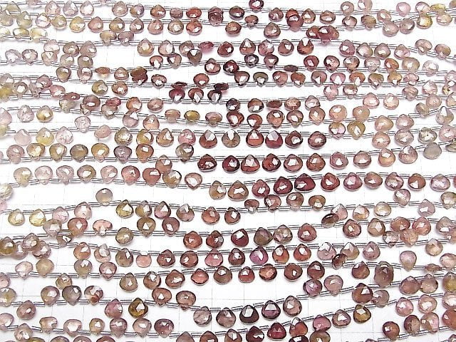 [Video]High Quality Multicolor Spinel AA++ Chestnut Faceted Briolette [Red Orange] half or 1strand beads (aprx.7inch/18cm)