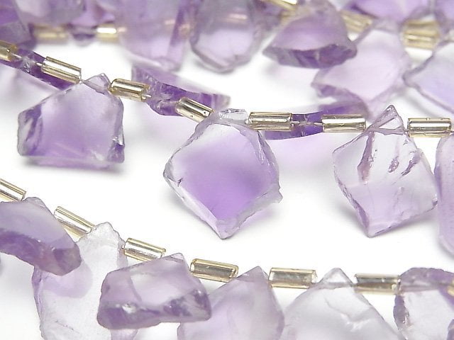 [Video]High Quality Amethyst AAA- Slice Nugget 1strand beads (aprx.7inch/18cm)