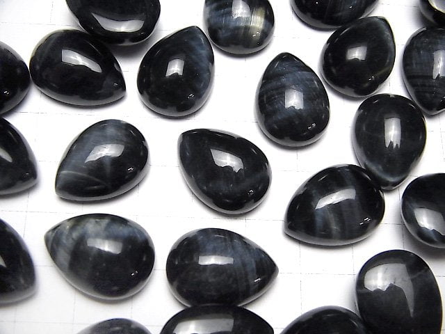 [Video]Natural color Blue Tiger's Eye AA++ Pear shape Cabochon 20x15mm 1pc
