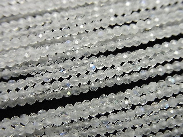 [Video]High Quality! Rainbow Moonstone AAA- Faceted Button Roundel 2x2x1.5mm 1strand beads (aprx.12inch/30cm)