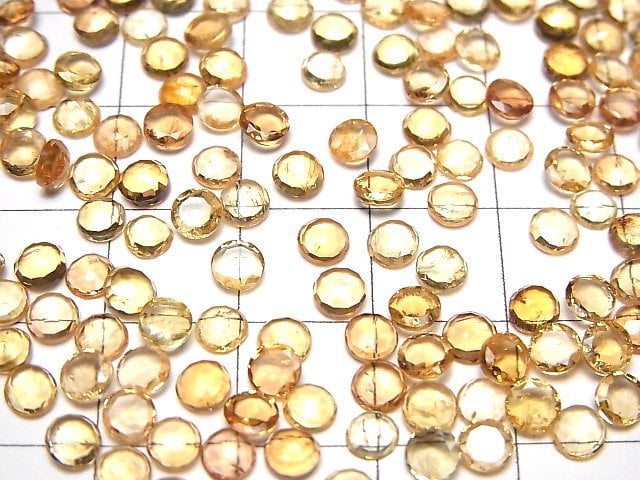 [Video]High Quality Imperial Topaz AAA- Round Rose Cut 4x4mm 5pcs