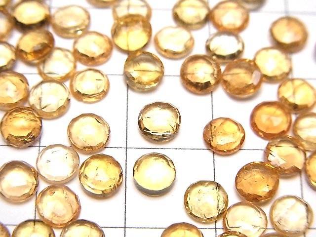 [Video]High Quality Imperial Topaz AAA- Round Rose Cut 5x5mm 4pcs