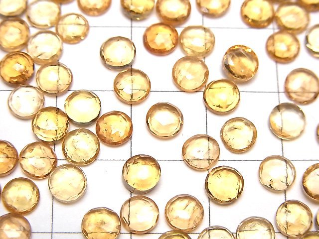 [Video]High Quality Imperial Topaz AAA- Round Rose Cut 5x5mm 4pcs