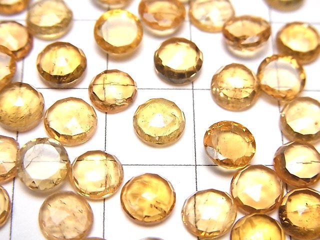 [Video]High Quality Imperial Topaz AAA- Round Rose Cut 6x6mm 3pcs