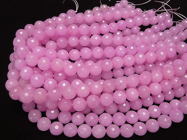 Purple color Jade 128Faceted Round 12mm 1strand beads (aprx.14inch/35cm)