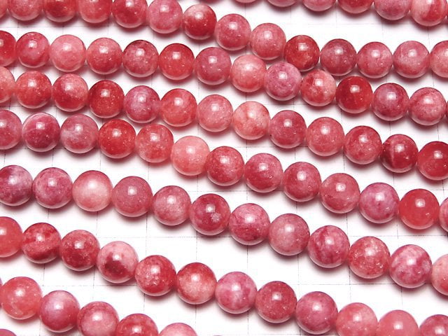 Red Jade Round 8mm 1strand beads (aprx.15inch/36cm)