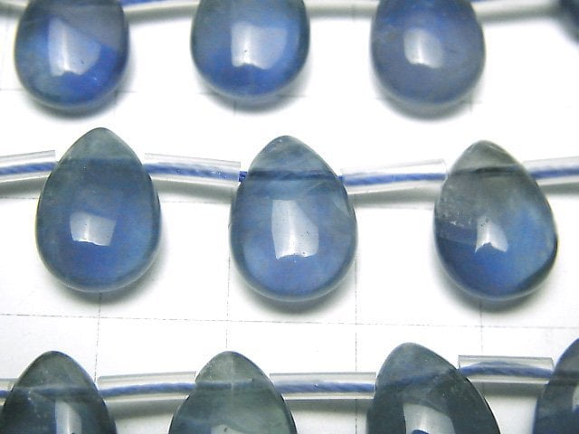 Blue Fluorite AA++ Pear shape (Smooth) 14x10mm half or 1strand beads (aprx.6inch/16cm)
