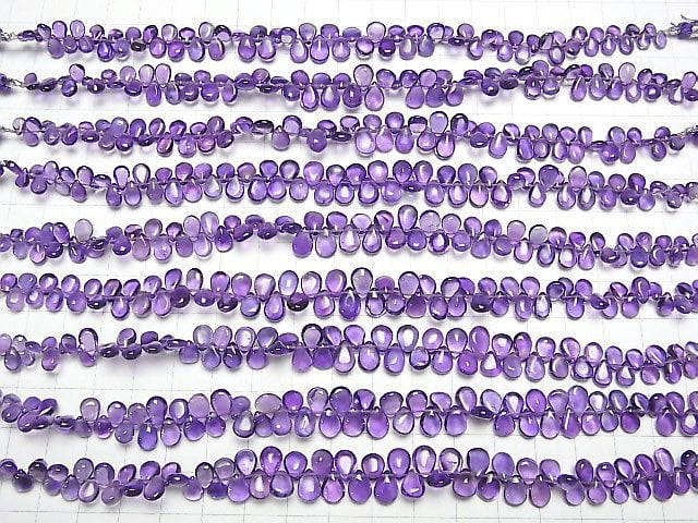 [Video]High Quality Amethyst AAA- Pear shape (Smooth) 1strand beads (aprx.7inch/18cm)