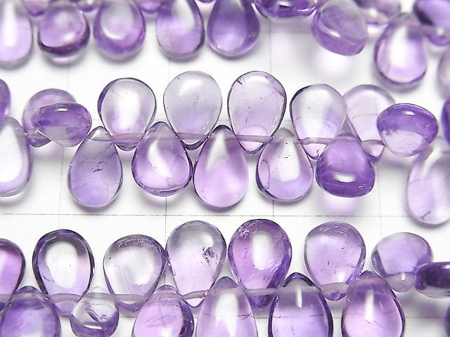 [Video]High Quality Amethyst AAA- Pear shape (Smooth) [Light color] 1strand beads (aprx.7inch/18cm)
