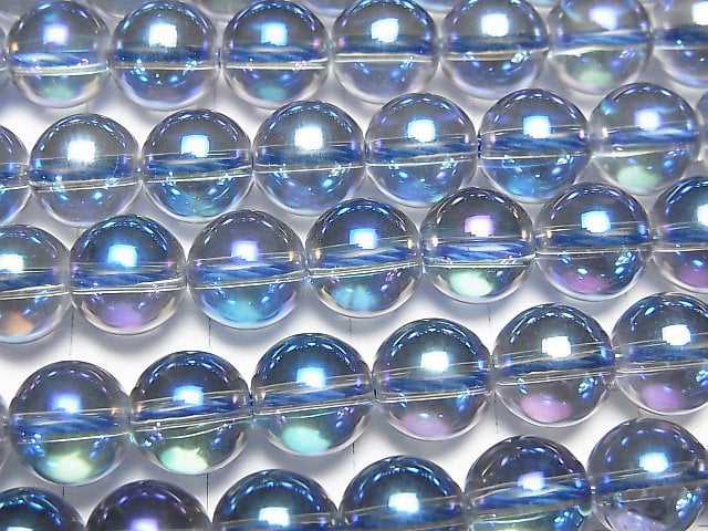 [Video] Blue Flash Crystal Round 8mm half or 1strand beads (aprx.15inch/37cm)