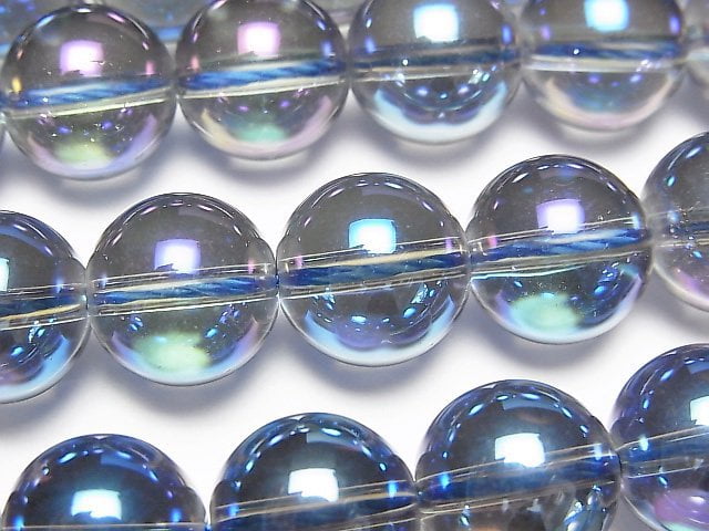 [Video] Blue Flash Crystal Round 12mm half or 1strand beads (aprx.15inch/37cm)
