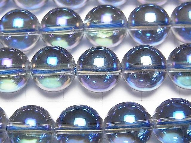 [Video] Blue Flash Crystal Round 12mm half or 1strand beads (aprx.15inch/37cm)