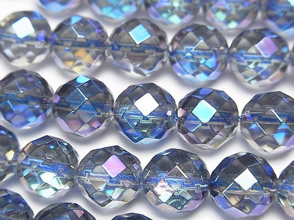 [Video]Blue Flash Crystal 64Faceted Round 10mm half or 1strand beads (aprx.15inch/37cm)