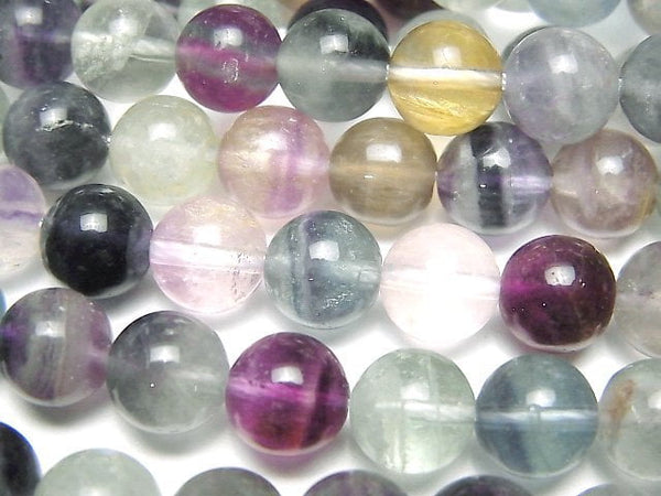 [Video] Multicolor Fluorite AA++ Round 8mm 1strand beads (aprx.15inch/37cm)