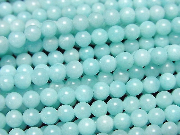 [Video] Peru Amazonite AAA Round 4mm half or 1strand beads (aprx.15inch/38cm)