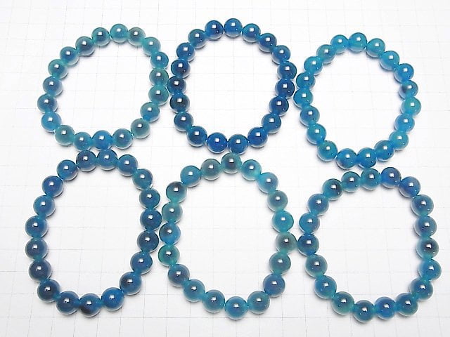 [Video] Blue color Tapioca Agate (Gobia Gate) Round 10mm Bracelet