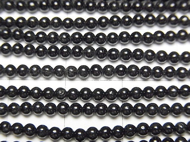 Black Tourmaline AAA- Round 2mm 1strand beads (aprx.15inch/37cm)
